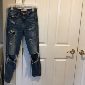 Women’s distressed mom jeans